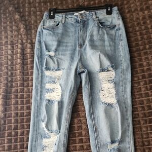 Distressed Blue Jeans
